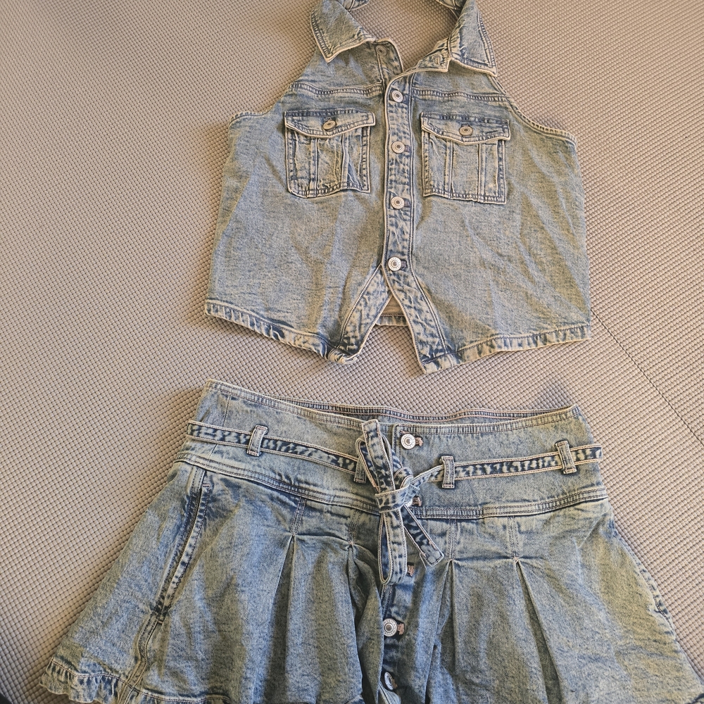 American Eagle Outfitters Blue Denim Mini Skirt